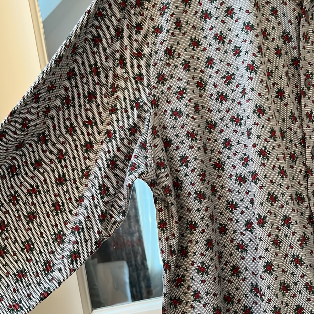 Grey Robert Graham Button Down With Rosette Patte… - image 5